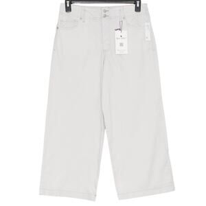 NWT Gloria Vanderbilt Pants Cropped Wide Leg Minimalist Casual Neutral Gray 6
